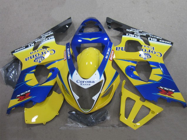 Erschwingliche Suzuki GSXR 600 Motorrad Verkleidung 2004-2005 - Gelb Blau Weiss Schwarz Corona Extra