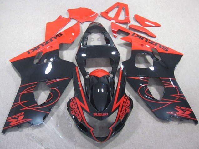 Erschwingliche Suzuki GSXR 600 Motorrad Verkleidung 2004-2005 - Glanzendes Schwarz Rot