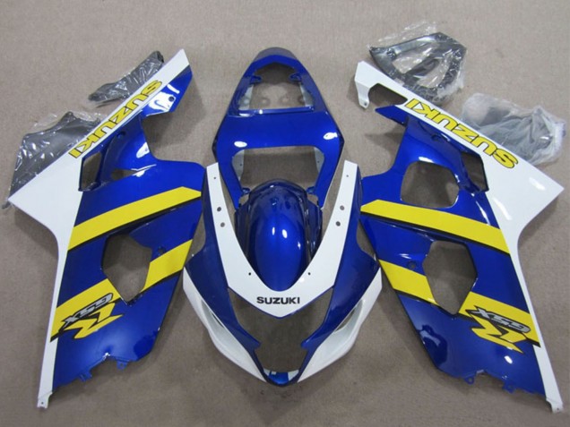 Erschwingliche Suzuki GSXR 600 Motorrad Verkleidung 2004-2005 - Blau Weiss Gelb