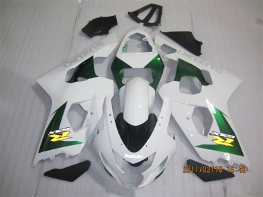 Erschwingliche Suzuki GSXR 600 Motorrad Verkleidung 2004-2005 - Weiss Grun Gelb Schwarz