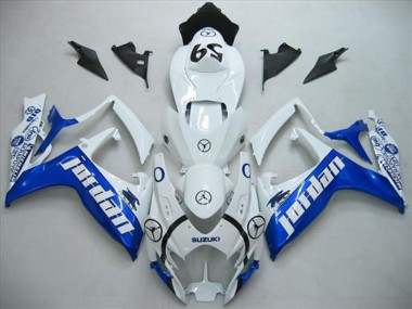 Erschwingliche Suzuki GSXR 600 Motorrad Verkleidung 2006-2007 - Weiss Blau Jordan 59