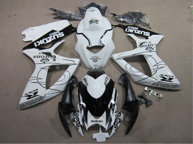 Erschwingliche Suzuki GSXR 600 Motorrad Verkleidung 2006-2007 - Weiss Schwarz Corona Extra