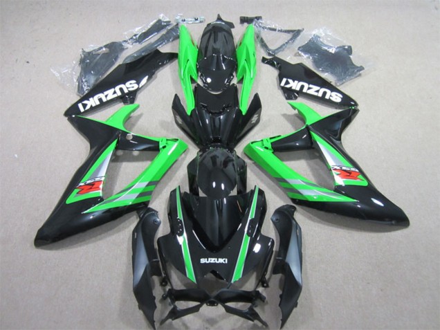 Erschwingliche Suzuki GSXR 600 Motorrad Verkleidung 2006-2007 - Grun Glanzendes Schwarz Rot