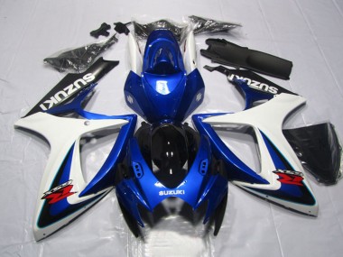 Erschwingliche Suzuki GSXR 600 Motorrad Verkleidung 2006-2007 - Weiss Blau Glanzendes Schwarz Rot