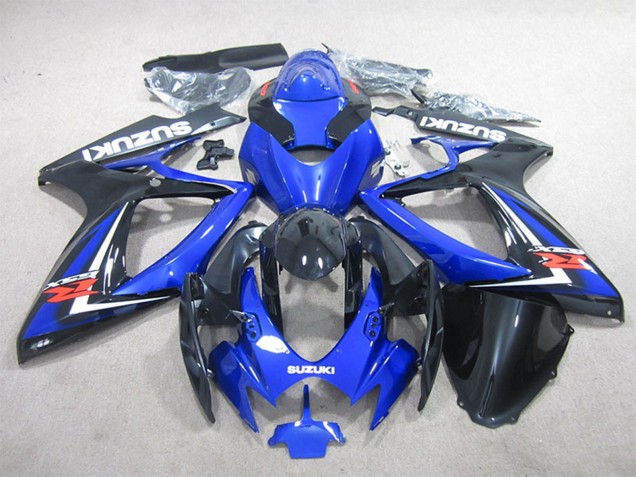 Erschwingliche Suzuki GSXR 600 Motorrad Verkleidung 2006-2007 - Blau Weiss Glanzendes Schwarz Rot