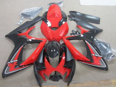 Erschwingliche Suzuki GSXR 600 Motorrad Verkleidung 2006-2007 - Rot Schwarz