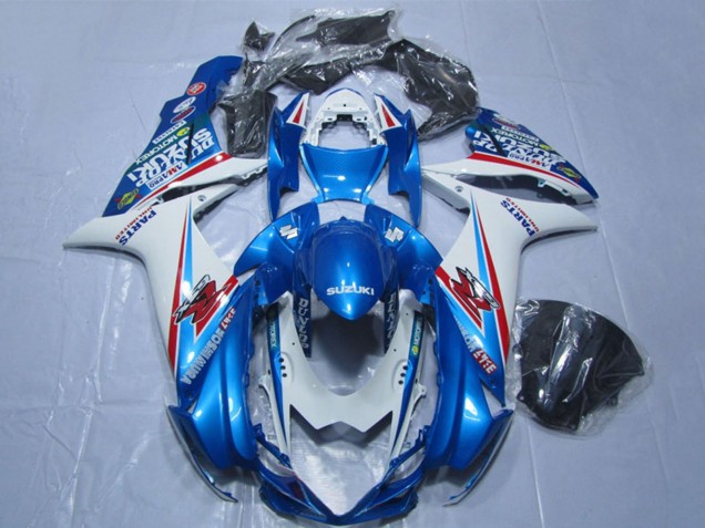 Erschwingliche Suzuki GSXR 600 Motorrad Verkleidung 2011-2024 - Blau Weiss