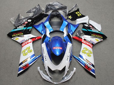 Erschwingliche Suzuki GSXR 600 Motorrad Verkleidung 2011-2024 - Blau Weiss Rot Schwarz RockStar 22