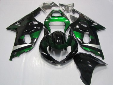 Erschwingliche Suzuki GSXR 750 Motorrad Verkleidung 2001-2003 - Glanzendes Schwarz Grun Silber