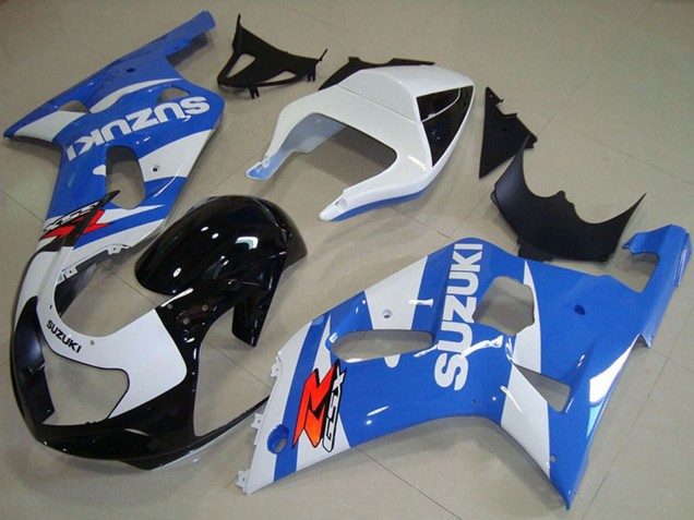 Erschwingliche Suzuki GSXR 750 Motorrad Verkleidung 2001-2003 - Weiss Blau Glanzendes Schwarz