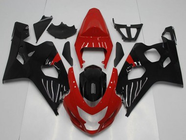Erschwingliche Suzuki GSXR 750 Motorrad Verkleidung 2004-2005 - Rot Glanzendes Schwarz