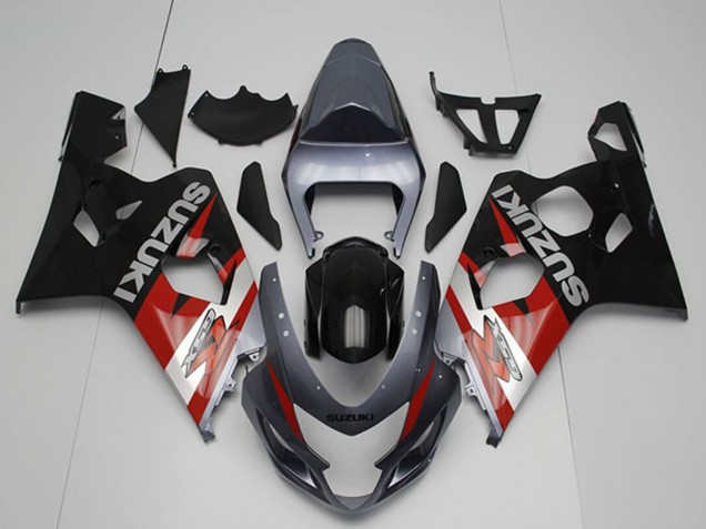Erschwingliche Suzuki GSXR 750 Motorrad Verkleidung 2004-2005 - Silber Grau Rot Schwarz