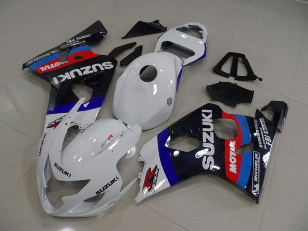 Erschwingliche Suzuki GSXR 750 Motorrad Verkleidung 2004-2005 - Weiss Blau Rot Schwarz Motul