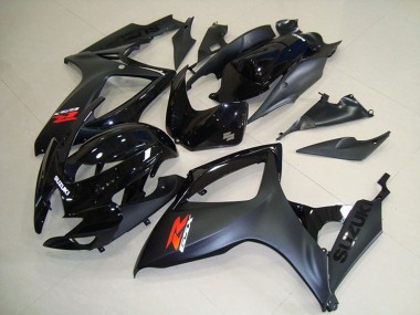 Erschwingliche Suzuki GSXR 750 Motorrad Verkleidung 2006-2007 - Glanzendes Schwarz Matt Schwarz Rot
