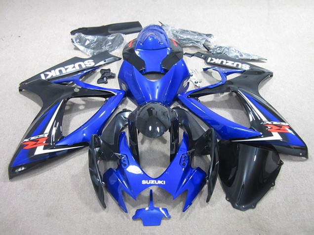 Erschwingliche Suzuki GSXR 750 Motorrad Verkleidung 2006-2007 - Blau Glanzendes Schwarz