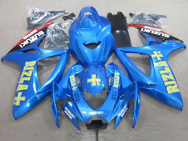 Erschwingliche Suzuki GSXR 750 Motorrad Verkleidung 2006-2007 - Blau Rot Schwarz Gold Rizla