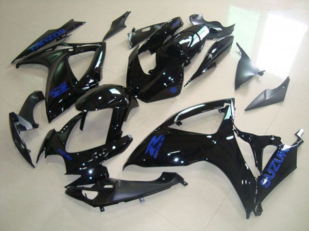 Erschwingliche Suzuki GSXR 750 Motorrad Verkleidung 2006-2007 - Glanzendes Schwarz Blau Aufkleber