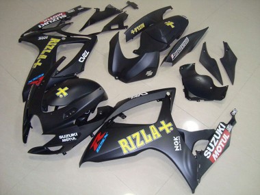 Erschwingliche Suzuki GSXR 750 Motorrad Verkleidung 2006-2007 - Matt Schwarz Gelb Rizla Motul