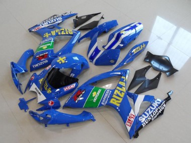Erschwingliche Suzuki GSXR 750 Motorrad Verkleidung 2006-2007 - Blau Weiss Grun Schwarz Gold Rizla