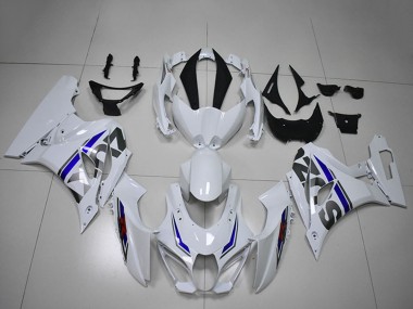 Erschwingliche Suzuki GSXR 1000 Motorrad Verkleidung 2017-2024 - Weiss Blau