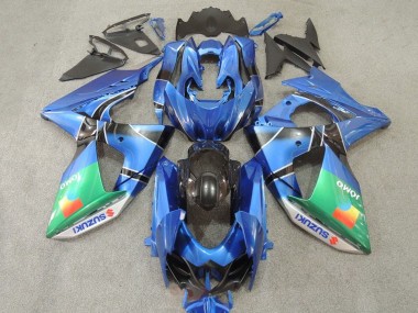 Erschwingliche Suzuki GSXR 1000 Motorrad Verkleidung 2009-2016 - Blau Grun JOMO