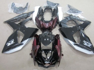 Erschwingliche Suzuki GSXR 1000 Motorrad Verkleidung 2009-2016 - Glanzendes Schwarz Silber