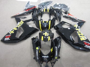 Erschwingliche Suzuki GSXR 1000 Motorrad Verkleidung 2009-2016 - Glanzendes Schwarz Gelb Rizla Lumber Jack