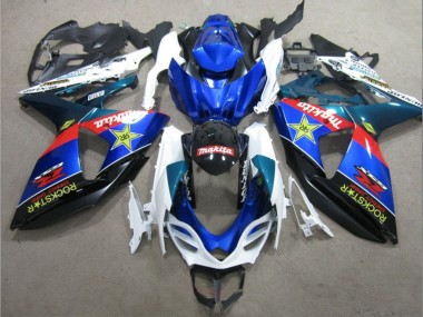 Erschwingliche Suzuki GSXR 1000 Motorrad Verkleidung 2009-2016 - Weiss Blau Rot Schwarz RockStar