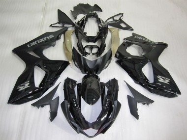 Erschwingliche Suzuki GSXR 1000 Motorrad Verkleidung 2009-2016 - Glanzendes Schwarz Silber Aufkleber