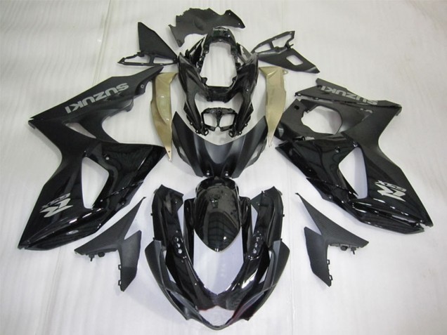 Erschwingliche Suzuki GSXR 1000 Motorrad Verkleidung 2009-2016 - Glanzendes Schwarz Silber Aufkleber