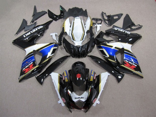 Erschwingliche Suzuki GSXR 1000 Motorrad Verkleidung 2009-2016 - Weiss Blau Schwarz Dunkel Dog