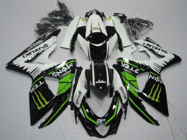 Erschwingliche Suzuki GSXR 1000 Motorrad Verkleidung 2009-2016 - Weiss Grun Monster Schwarz Pizzoli