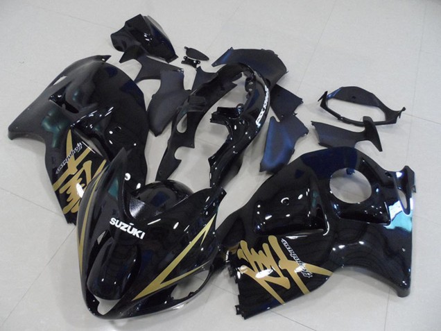 Erschwingliche Suzuki GSXR 1300 Hayabusa Motorrad Verkleidung 1996-2007 - Glanzendes Schwarz Gold Aufkleber