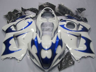 Erschwingliche Suzuki GSXR 1300 Hayabusa Motorrad Verkleidung Kit 1996-2007 - Weiss Blau