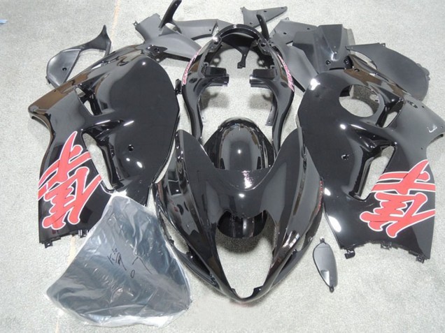 Erschwingliche Suzuki GSXR 1300 Hayabusa Motorrad Verkleidung 1996-2007 - Glanzendes Schwarz Rot Aufkleber