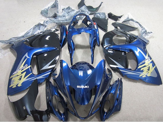Erschwingliche Suzuki GSXR 1300 Hayabusa Motorrad Verkleidung 2008-2020 - Blau Weiss Gold Aufkleber