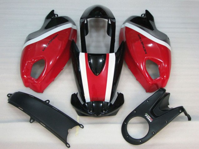 Erschwingliche Ducati Monster 696 Motorrad Verkleidung Kit 2008-2012 - Weiss Rot Glanzendes Schwarz