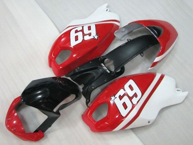Erschwingliche Ducati Monster 696 Motorrad Verkleidung 2008-2012 - Weiss Rot Glanzendes Schwarz 69