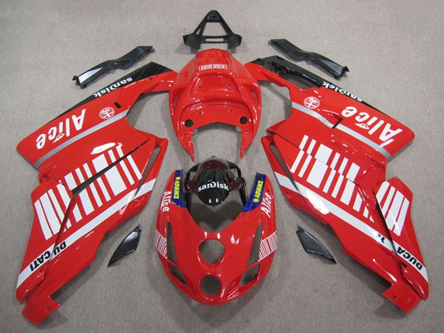 Erschwingliche Ducati 749 999 Motorrad Verkleidung 2005-2006 - Rot Weiss Glanzendes Schwarz Alice Sundisk