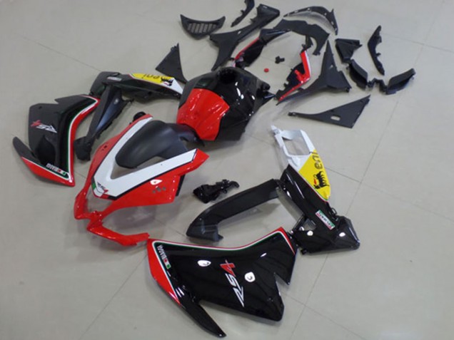 Erschwingliche Aprilia RS4 50 125 Motorrad Verkleidung 2012-2018 - Weiss Rot Gelb Glanzendes Schwarz