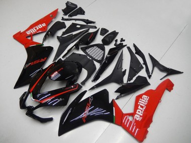 Erschwingliche Aprilia RSV4 1000 Motorrad Verkleidung 2009-2015 - Glanzendes Schwarz Rot