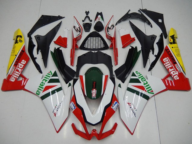 Erschwingliche Aprilia RSV4 1000 Motorrad Verkleidung 2009-2015 - Weiss Rot Grun Gelb Schwarz Alitalia