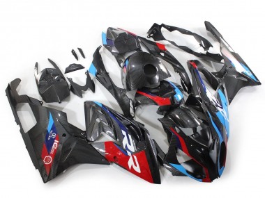 Erschwingliche BMW S1000RR Motorrad Verkleidung 2015-2016 - Blau Rot Carbonfaser