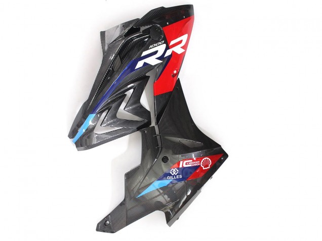Erschwingliche BMW S1000RR Motorrad Verkleidung 2015-2016 - Blau Rot Carbonfaser
