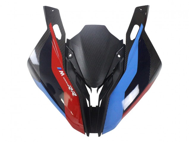 Erschwingliche BMW S1000RR Motorrad Verkleidung 2023-2024 - Blau Rot Carbonfaser