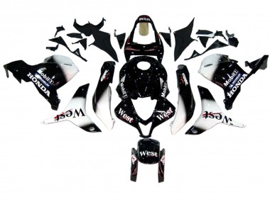 Erschwingliche Honda CBR600RR Motorrad Verkleidung 2009-2012 - Glanzendes Schwarz Weiss West