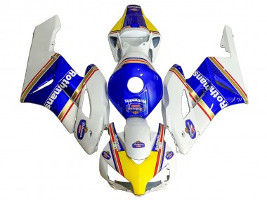 Erschwingliche Honda CBR1000RR Motorrad Verkleidung 2004-2005 - Weiss Blau Gelb Rothmans