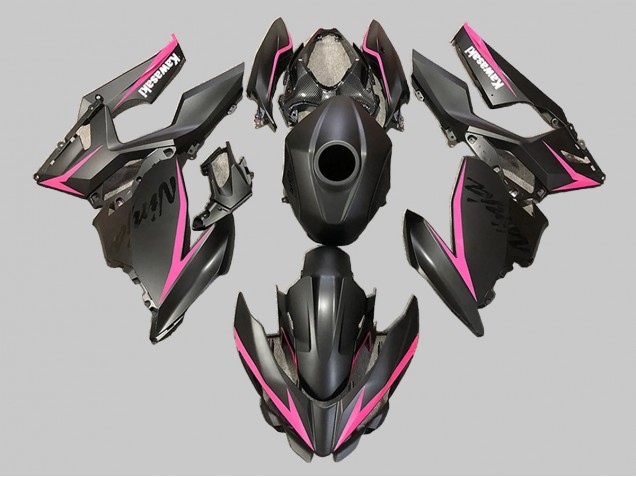 Erschwingliche Kawasaki EX400 Motorrad Verkleidung 2018-2024 - Matt Schwarz Rosa