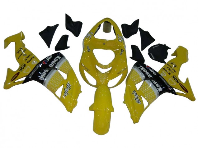 Erschwingliche Kawasaki ZX10R Motorrad Verkleidung 2006-2007 - Gelb Silber Schwarz Elf