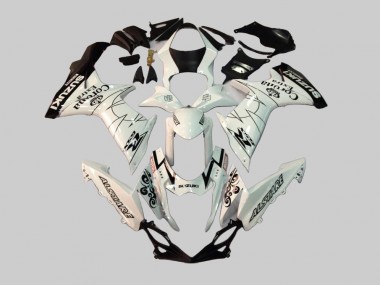 Erschwingliche Suzuki GSXR 600/750 Motorrad Verkleidung 2011-2024 - Weiss Schwarz Alstare Corona Extra Motul